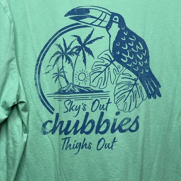 Chubbies Mens Toucan Graphic Tee Shirt L Green Blue Tropical Design - Picture 5 of 6